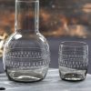 Smoky Carafe Set And Glass With Ovals Design Hot