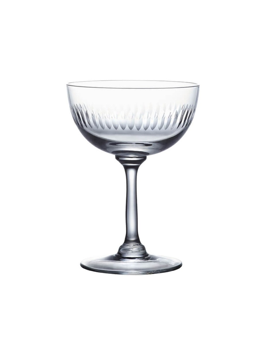 Six Champagne Saucers With Spears Design Online