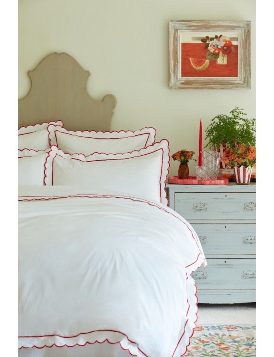 Red Scalloped Emperor Flat Sheet Online