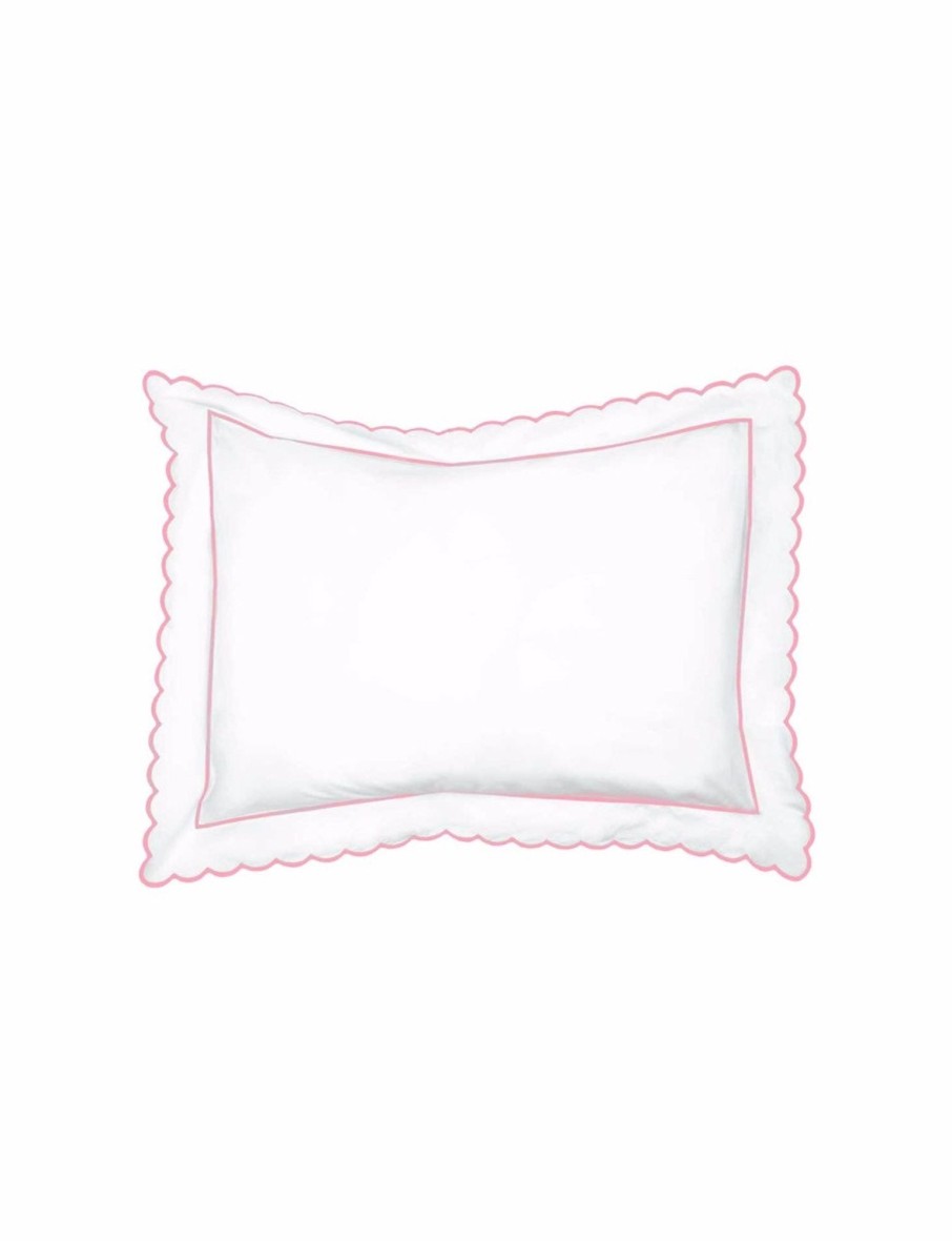 Pink Scalloped Oxford Pillowcase Wholesale