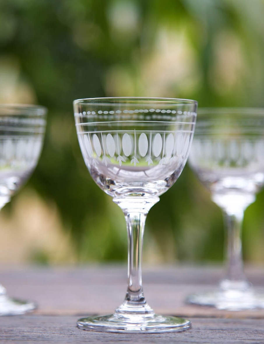 Six Liqueur Glasses With Ovals Design Online