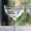 Two Champagne Saucers With Ovals Design Clearance