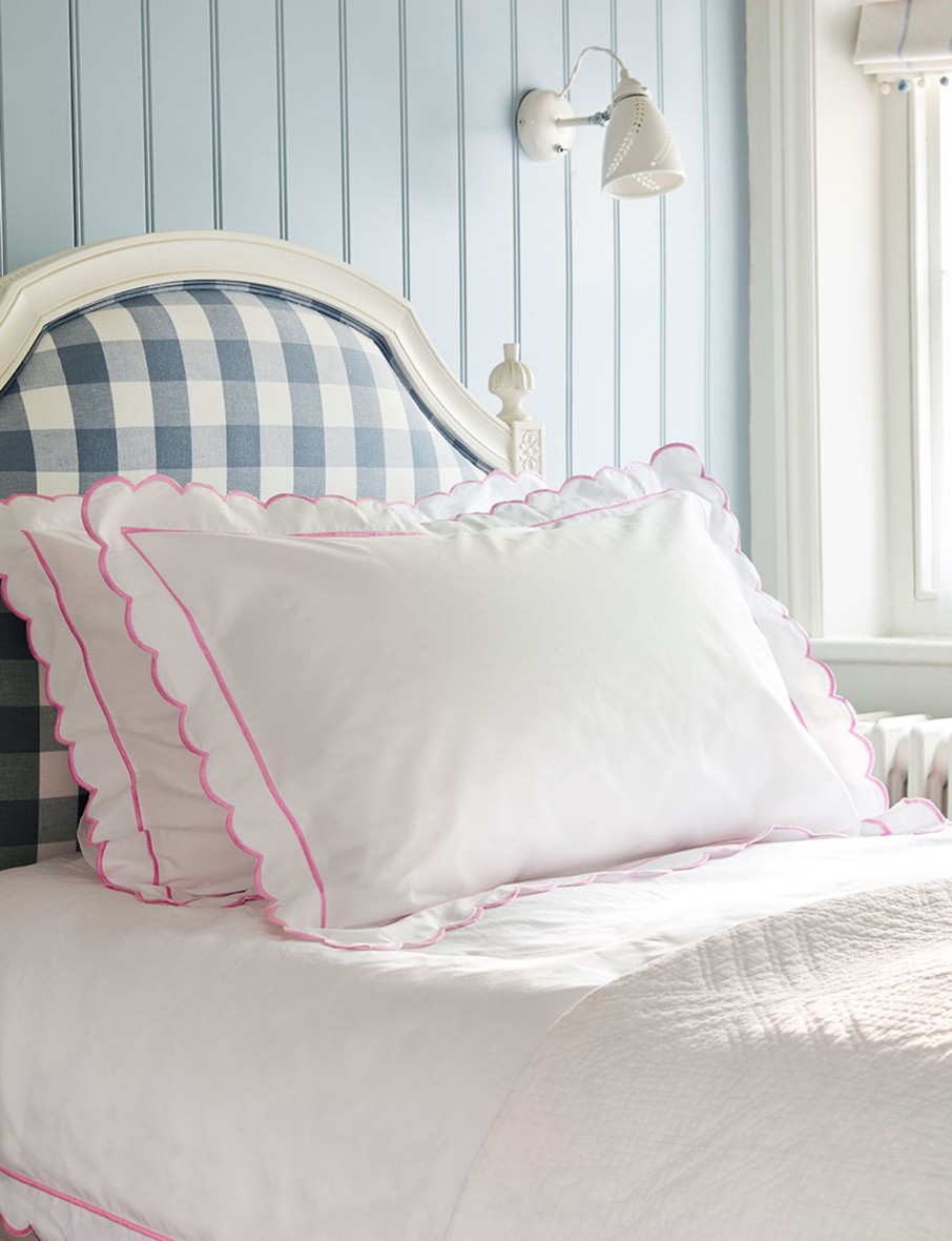 Pink Scalloped Bed Linen Collection Clearance