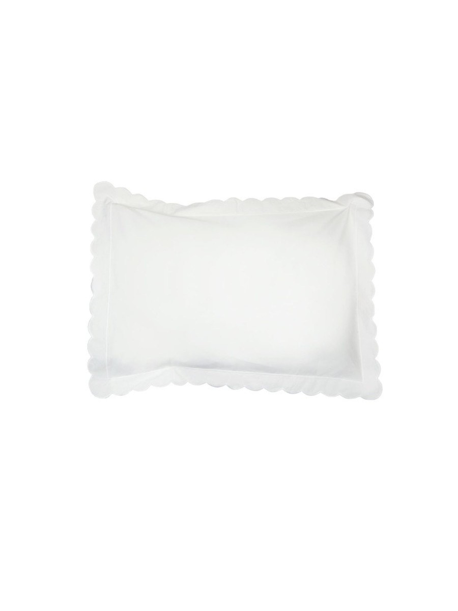 White Scalloped Super King Size Pillowcase (Pre Order For Delivery Late April) Best