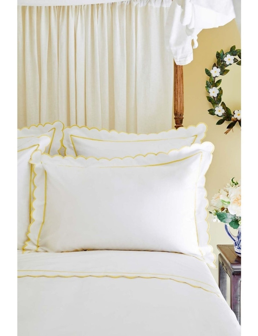 Yellow Scalloped Emperor Duvet Cover Wholesale