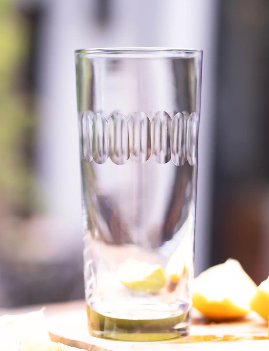 Four Highball Glasses With Lens Design Hot