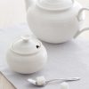 White Porcelain Covered Sugar Bowl Hot