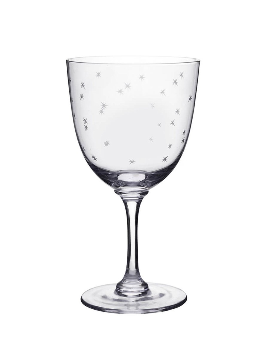 Six Wine Glasses With Stars Design Wholesale