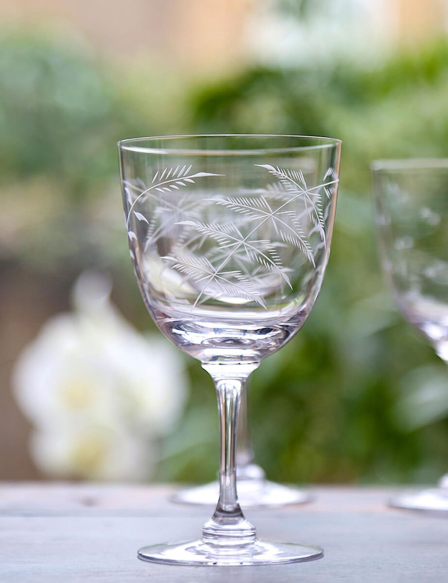 Two Wine Glasses With Fern Design Best