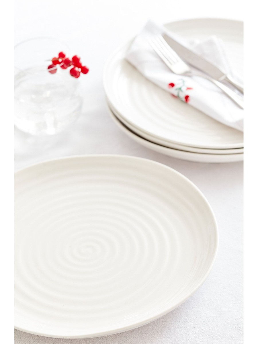 White Porcelain Coupe Dinner Plate - Set Of Four Wholesale