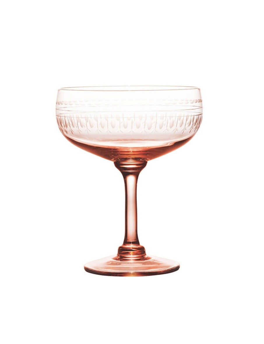 Four Rose Cocktail Glasses With Ovals Design Wholesale