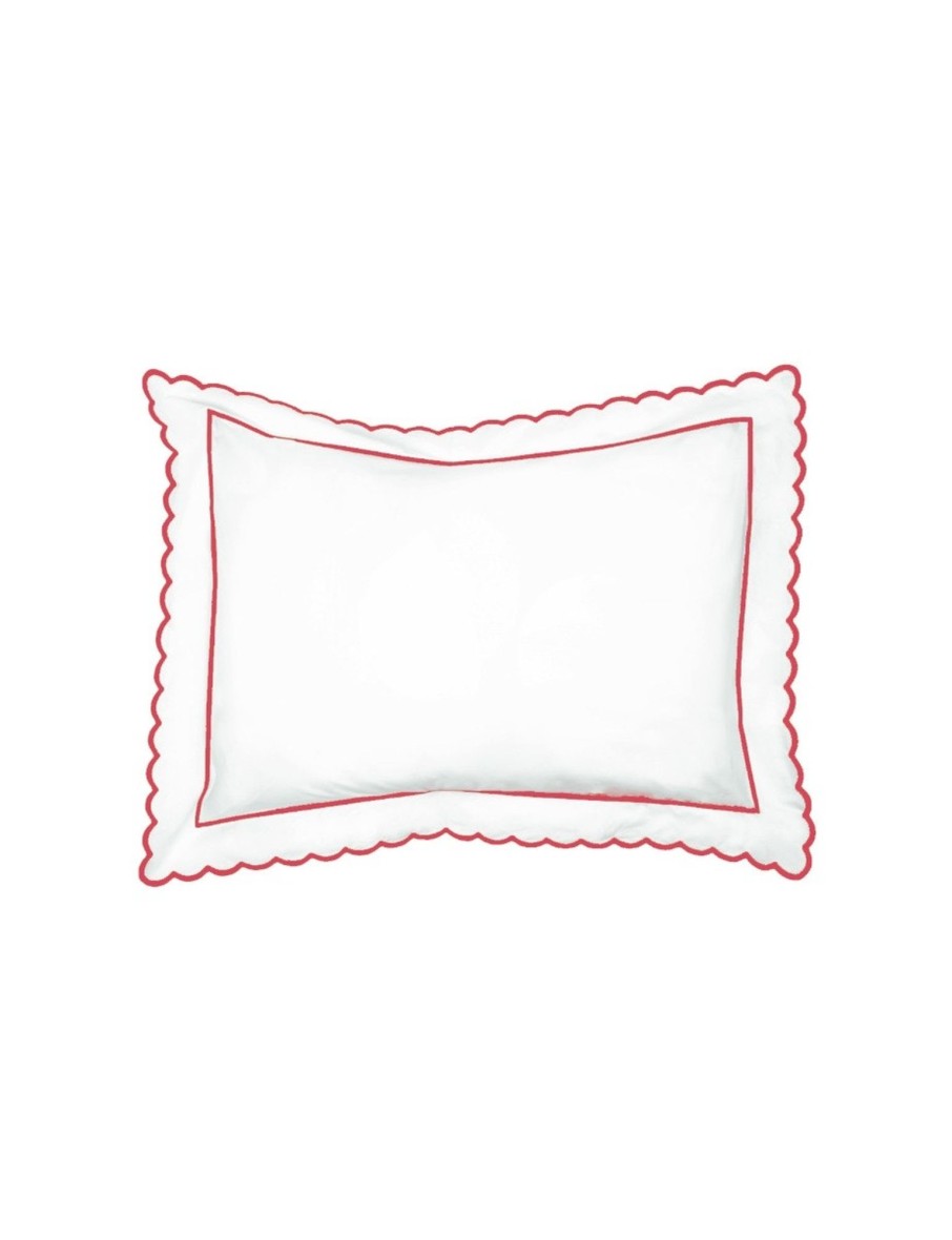 Red Scalloped Edge Super King Pillowcase Online