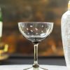 Four Smoky Champagne Saucers With Stars Design Clearance