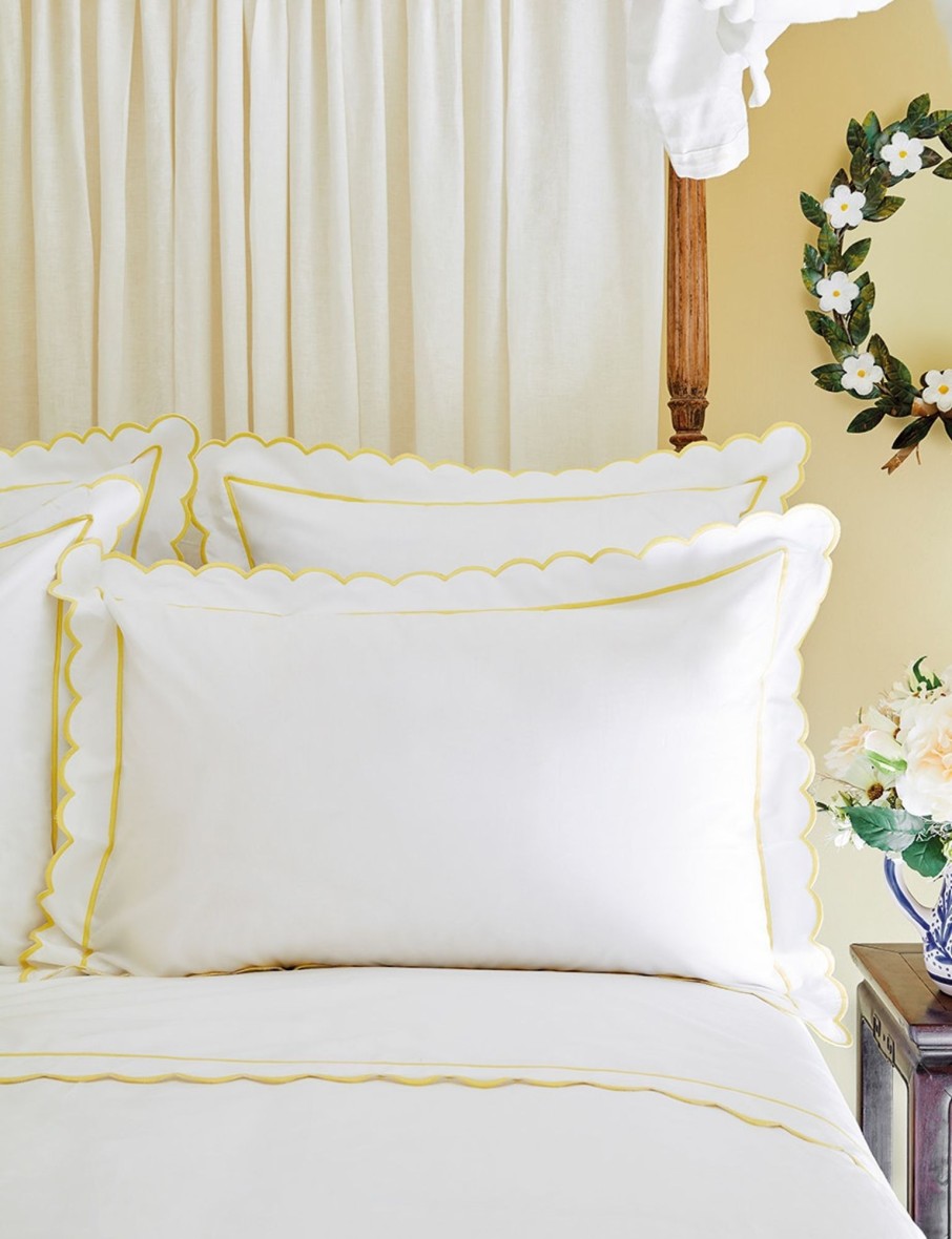 Yellow Scalloped Edge Oxford Pillowcase Best