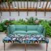 Coco 3 Seater Sofa With Self Piped Knife Edge Cushion In Designers Guild Brera Lino Thyme - Available Now Hot