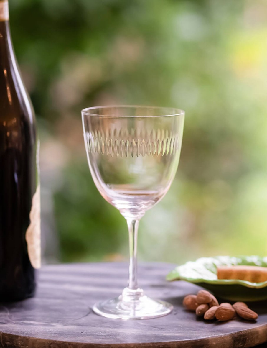 Six Wine Glasses With Spears Design Online