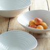 White Porcelain Salad Bowls - Set Of Three New