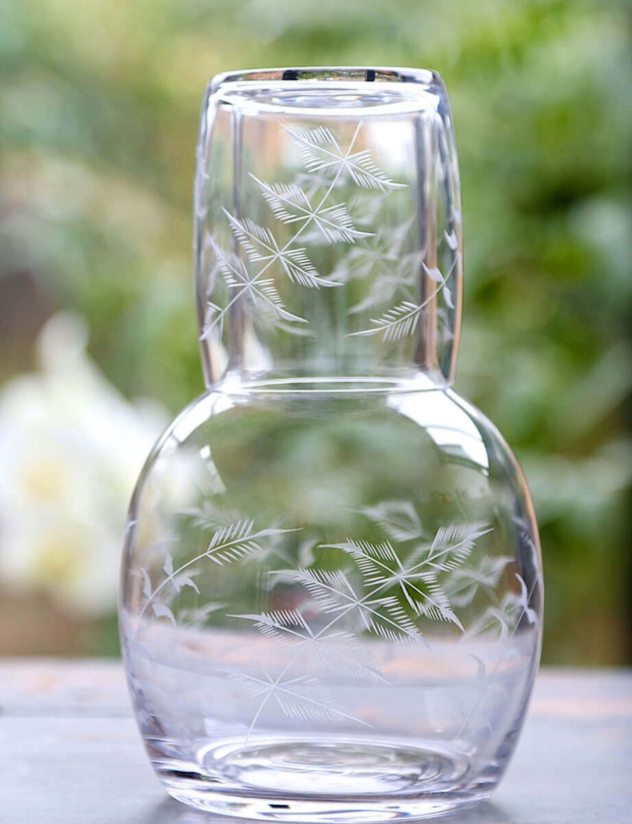 Carafe And Glass With Fern Design Best