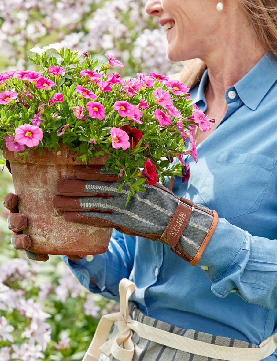 Grey Ticking Everyday Gardener'S Gloves Hot